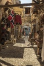 Arches and alley Old Town Rhodes. Royalty Free Stock Photo